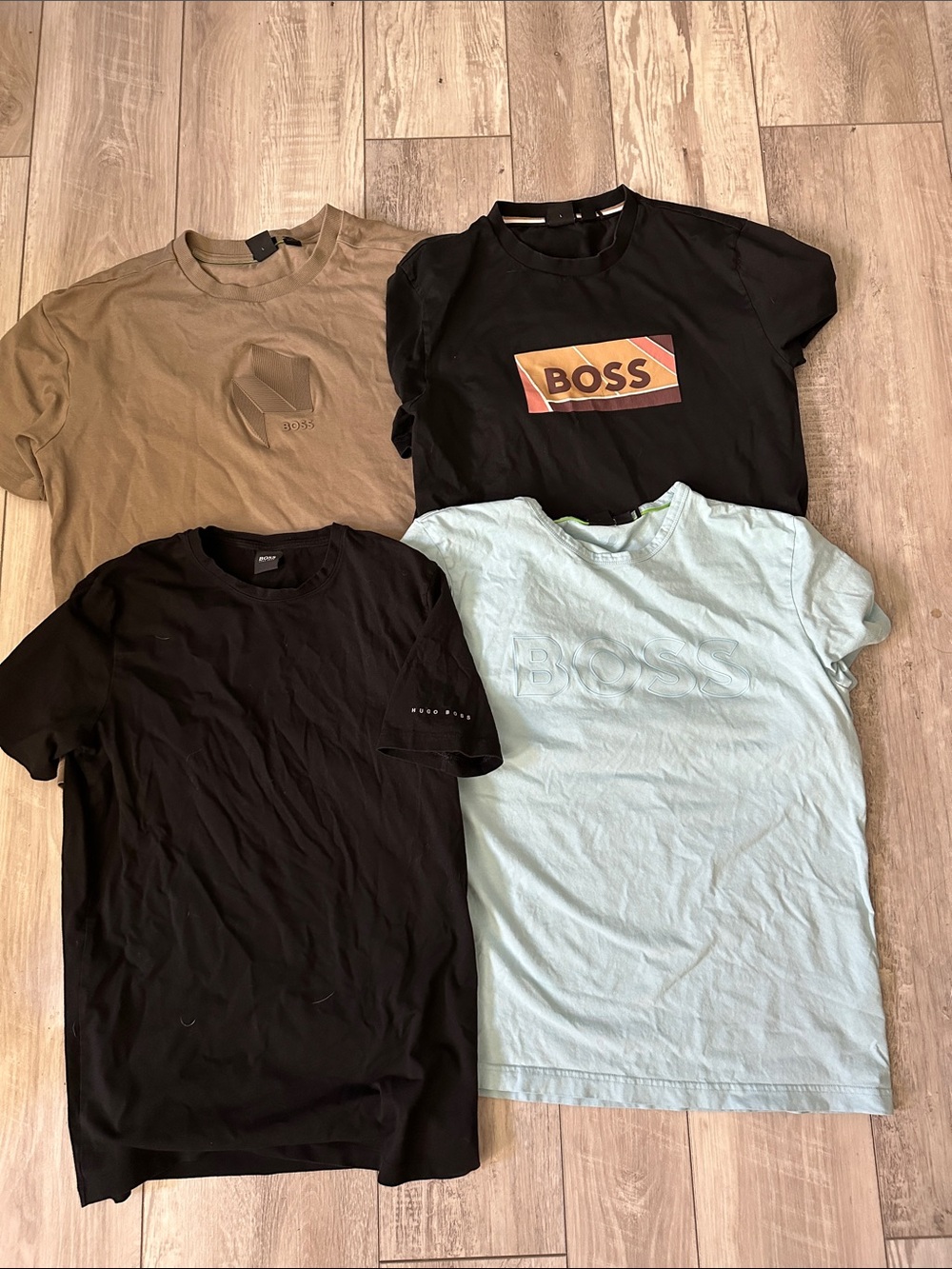Boss Men's Short Sleeve Tees - Black, Tan & Light Blue Mix